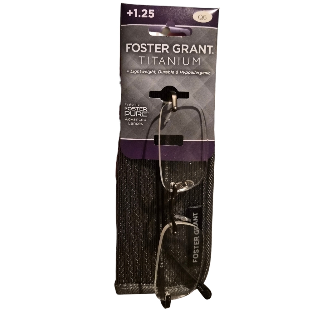 Foster Grant Titanium +1.25 Reading Glasses